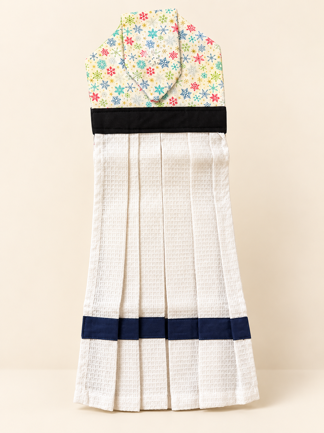 Snowflake Christmas Hanging Tea Towel | Multicoloured Design