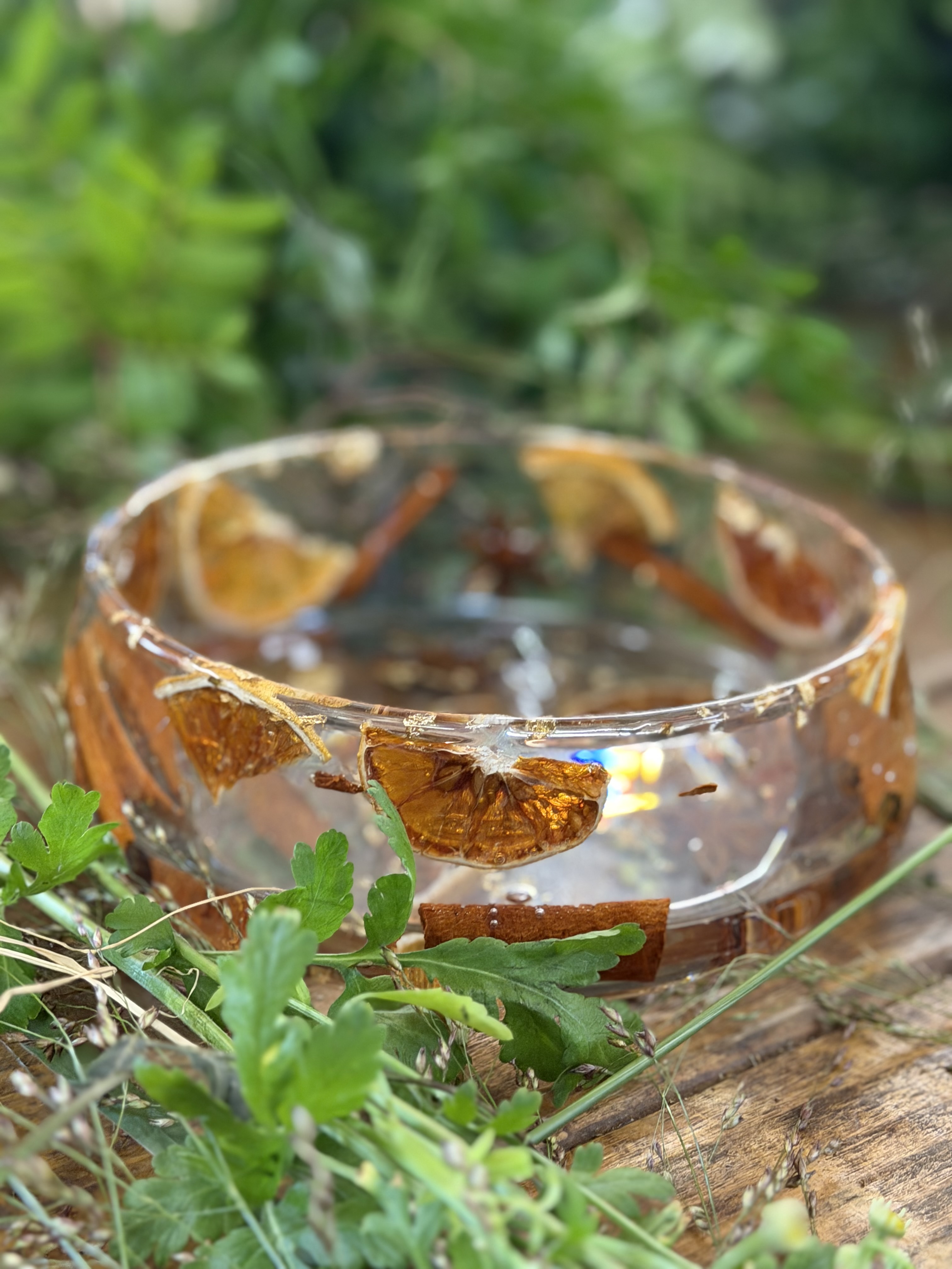 Spiced Orange Resin Decorative Bowl